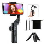 BOMAKER Estabilizador para Móvil, Gimbal Estabilizador de 3 Ejes para Smartphone, Compatible con iPhone Android, Portátil y Plegable, Doble Enfoque, Seguimiento de AI, 3D Inception, Timelapse