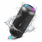 RIENOK Altavoz Bluetooth Portátil 30W Altavoz Portátil Impermeable IPX67 Bluetooth 5.0 Con Luces, Altavoz Inalámbrico Recargable USB Sonido Envolvente 360°, Apoya Micro SD AUX