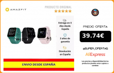 Amazfit Bip U Pro Smart Watch con GPS incorporado, batería de 9 días, rastreador de fitness, oxígeno en la sangre, frecuencia|Relojes inteligentes|