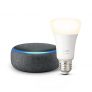 Echo Dot (3.ª generación), Tela de color antracita + Philips Hue White bombilla inteligente, compatible con Alexa – Kit de inicio de Hogar digital