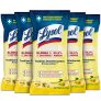 Lysol Toallitas Desinfectantes Superficies Multiusos, elimina bacterias y hongos, sin lejía, aroma Limón Megapack 80 x 5, total 400 toallitas