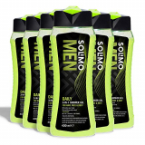 Marca Amazon – Solimo Gel de ducha diario para hombre 3 en 1 (Cuerpo, cara y cabello)- Paquete de 6 (6 Botellas x 400 ml)