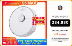 (25€ Code:08ESOW25) Robot aspirador Roborock S5 Max, automático, inteligente, planificado, esterilizador de polvo, mopa de limpieza, mihome APP WIFI|Aspiradoras|
