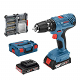 Bosch Professional 18 V System Taladro Percutor a Batería GSB 18 V-21, Incluye Batería de 2x 2.0 Ah, Juego de Accesorios de 40 Piezas, en L-BOXX 136, Amazon Exclusive Set