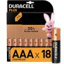 Duracell – Plus AAA, Pilas Alcalinas (paquete de 18 con apertura simplificada) 1,5 Voltios LR03 MN2400