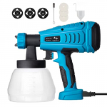 Tilswall Pistola de Pintura 550W, con Tanque Desmontable De 1300 Ml, Máx 1200ml/min 3 Patrones De Pulverización, 3 Tamaños De Boquillas para Valla, Gabinete, Pintura para El Hogar