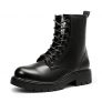 DREAM PAIRS Botines para mujer Botas con cordones Silueta Parte superior lisa, Negro , 36 EU