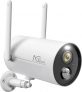 NGTeco Cámara de Seguridad al Aire Libre (2.4g WiFi), con Batería de 9000MA, Alarma de Detección de Movimiento Pir, Visión Nocturna de Focos de Color, Audio Bidireccional, con Alexa C5400