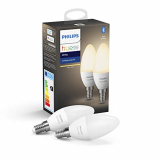 Philips Hue – Bombilla inteligente, E14, Luz cálida regulable, 5.5W, Compatible con Alexa y Google Home – Pack de 2 Bombillas LED inteligentes