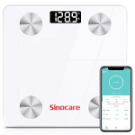 Báscula Grasa Corporal, Sinocare Báscula de Baño Digital Bluetooth Tiene APP, Monitores de Composición corporal Ultrafina con Pantalla LCD, con Sensores de 50G Alta Precisión (ST/KG/LB)180kg/400lbs