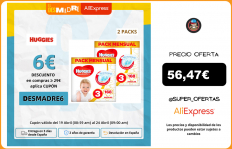 Set de 2 Packs Pañales Huggies UC Talla 3 (336 unidades), Talla 4 (300 unidades), Talla 5 (252 unidades), Talla 6(204 unidades)|Pañales de bebé|