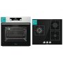 Hisense BSA5222AX Horno función vapor y Multifunción, Eficiente, capacidad 71 L + GG633B Placa de Gas Natural, 3 Zonas, 60 cm