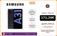 Samsung Galaxy A31, smartphone android, 4GB+64/128GB, pantalla 6,4″ FHD+, batería 5000 mAh, 4 cámaras, Octa core, Samsung Knox|Teléfonos móviles|