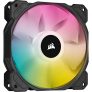 Corsair iCUE SP120 RGB ELITE Ventilador de rendimiento de 120 mm PWM (tecnología CORSAIR AirGuide, ocho LED RGB programables, bajo nivel de ruido de 18 – 26.5 dBA, control PWM, 1500 rpm), negro