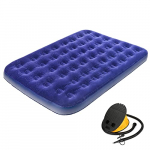 zootop Cama de Aire, Cama Inflable tamaño Queen Colchón de Aire de PVC con Bomba de pie portátil para Acampar colchón Flocado con 250 kg de Peso máximo para Adultos Actividades(203 x 152 x 22 cm)