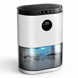 UGHEY Deshumidificador, 2.3L,Semiconductor Doble, Descongelación Automática, Ajuste de Tiempo, 7 Colores LED, Sensor de Humedad, Contra el Moho y la Humedad para Habitaciones, Hogares Armarios Garajes