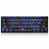 Docooler MOTOSPEED CK61 Teclado mecánico para Juegos,RGB Interruptores Azules OUTMU Teclado 61 Teclas Anti-Efecto Fantasma con luz de Fondo para Juegos,Negro