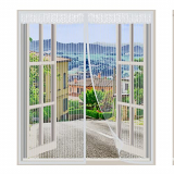 Anpro Mosquitera Ventana Magnetica,Cortina de Ventana para Prevenir Mosquitos y Insectos(Anti-Mosquito Blanco,130cm*150cm )