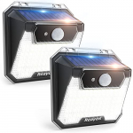 Reayos Luz Solar Exterior,【2Paquete/148 LED/3 Modos】 Súper Brillante Focos LED Exterior Solares con Sensor de Movimiento,2200mAH IP65 Impermeable Lampara solar exterior para Jardín,Garaje,Calle,Patio