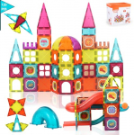 Beeyouk Construcciones Magneticas Niños,120 Piezas Juguetes Imanes Niños,Juego Piezas Magneticas niños 3D con Tuberías,Bloques Construccion Niños Regalo para Niños Niñas de 3 4 5 6 7 8
