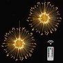 Lukasa Luces Fuegos Artificiales Luces de hadas LED Luz de fuegos artificiales Fuegos Artificiales Explosivos Luces de Hadas con Luces de Hadas Navideñas 120 Ledes, 8 Modos 2 Pack Blanco Cálido
