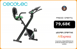 Cecotec Bicicleta Estática Plegable con Volante de Inercia de 2,5Kg X Bicicleta/Pro Silenciosa… Ergonómica… Regulable. Pantalla LCD|Bicicletas fijas de interior|