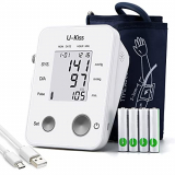 Tensiómetro de Brazo digital, U-KISS Monitor de Presión Arterial Digital Automatico con Gran Pantalla LED, Deteccion de Irregular Arritmia, Brazalete 22-32cm