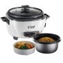 Russell Hobbs olla 0,8 l ( vaporera, función para mantener caliente, olla con revestimiento antiadherente, cuchara para arroz y taza medidora) olla de cocción lenta para verduras y pescado 27030-56