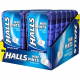 Halls Mini Mints – Caramelos comprimidos – Sabor Menta Fuerte – Paquete con 12 envases de 12.5 g