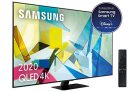 Samsung QLED 2020 55Q80T – Smart TV de 55″ 4K UHD, Direct Full Array HDR 1500, Inteligencia Artificial, HDR 10+, Ambient Mode+, One Remote Control y Asistentes de Voz integrado, con Alexa integrada