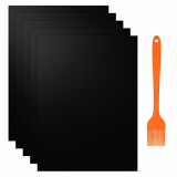 Feizhibo Estera para Parrilla de Barbacoa, Set de 5 Antiadherente Reutilizable Estera para Parrilla para hornos, Gas carbón,Parrilla electrica