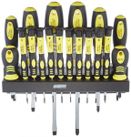 Mannesmann – M11410-18 piezas Juego de destornilladores con soporte de pared