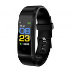 ID115plus pulsera inteligente 0.96 pulgadas pantalla TFT 90mAh calorías fitness IP67 impermeable BT reloj deportivo para Android / iOS (negro)