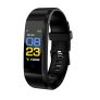 ID115plus pulsera inteligente 0.96 pulgadas pantalla TFT 90mAh calorías fitness IP67 impermeable BT reloj deportivo para Android / iOS (negro)