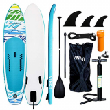 vingo Tabla de Surf 305 * 76 * 15cm Tabla Hinchable Paddle Surf/Sup Paddel Surf dacon Bomba, Mochila, Kit de Reparación, Remo Ajustable, La Cinta para Atar al Pie(Carga hasta: 75kg)