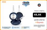 Monix Diamond   Juego de 3 sartenes de aluminio forjado antiadherente con partículas de titanio. Para todo tipo de cocinas|Juegos de utensilios de cocina|