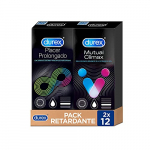Durex Pack Retardante Preservativos Placer Prolongado + Mutual Climax – 24 Condones