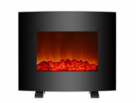 Chimenea eléctrica de suelo o pared con cristal curvo, programador semanal y mando a distancia, 2000W PURLINE CHE-320