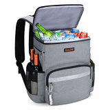 HALOVIE Mochila Nevera Portátil 25L Gran Capacidad Bolsa de Enfriamiento Alimentos Mochilas Aislantes Bolsa Isotermica con Correa Ajustable para Picnic Camping Senderismo, Gris