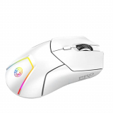 Zienstar-Ratón Bluetooth Inalámbrico Ergonómico con Modo Triple (Bluetooth Dual + 2.4G Inalámbrico),Recargable,Silencioso-Blanco