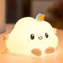 SANGSHI Bonita lámpara de noche LED para niños, recargable USB, luz blanca cálida y 7 modos de color, lámpara de jardín infantil en forma de nube de silicona