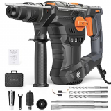 Martillo Demoledor, Towallmark SDS Plus Martillo Perforador Percutor 1050W 5J 4 Funciones, 6 Velocidades con Embrague de Seguridad& Control de Vibración, Mandril sin Llave