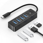 GiGimundo USB C Hub,4 Port USB Hub 3.0 for Laptop, Fast Data Transfer MacBook Adapter USB C(15cm Cable) Compatible with MacBook, PS4, Surface Pro, Flash Drive, Mobile HDD, Negro