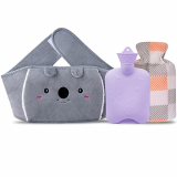 Bolsa de Agua Caliente,3 en 1 Bolsa de Agua Caliente1 L Botellas de agua caliente con Felpa Funda, Térmica Grande para el Cuello y el Hombro y el Alivio del Dolor