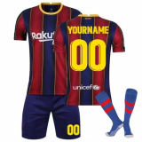 Barca Camiseta de Fútbol Personalizada para Niños y Adultos Camiseta de Entrenamiento Deportivo con Nombre y Número Ropa Futbol Niño Infantil/Adulto Replica Oficial con Licencia Oficial A99 L