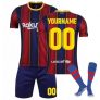 Barca Camiseta de Fútbol Personalizada para Niños y Adultos Camiseta de Entrenamiento Deportivo con Nombre y Número Ropa Futbol Niño Infantil/Adulto Replica Oficial con Licencia Oficial A99 L