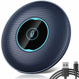 Allgetc® USB Micrófono de Conferencia, Omnidireccional de 360 °, Plug & Play, Botón de Silencio, Micrófono de Computadora en Línea para PC, Chat de Skype