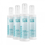 Marca Amazon – Solimo – SUN – Loción hidratante after sun, con alantoína, glicerina, vitamin E y aloe vera (4x200ml)