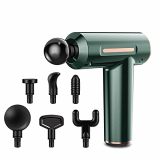 Anself Pistola de Masaje Pistola de Masaje Muscular para Entrenamiento, 5 Configuraciones de Velocidad Gimnasio, 6 cabezales de masaje, USB recargable e inalámbrico