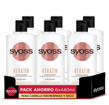 Syoss – Acondicionador para pelo encrespado y seco – Keratin – 6uds de 440Ml (2640ml) – Controla el encrespamiento y repara en profundidad – Cabello como recién salido de la peluquería